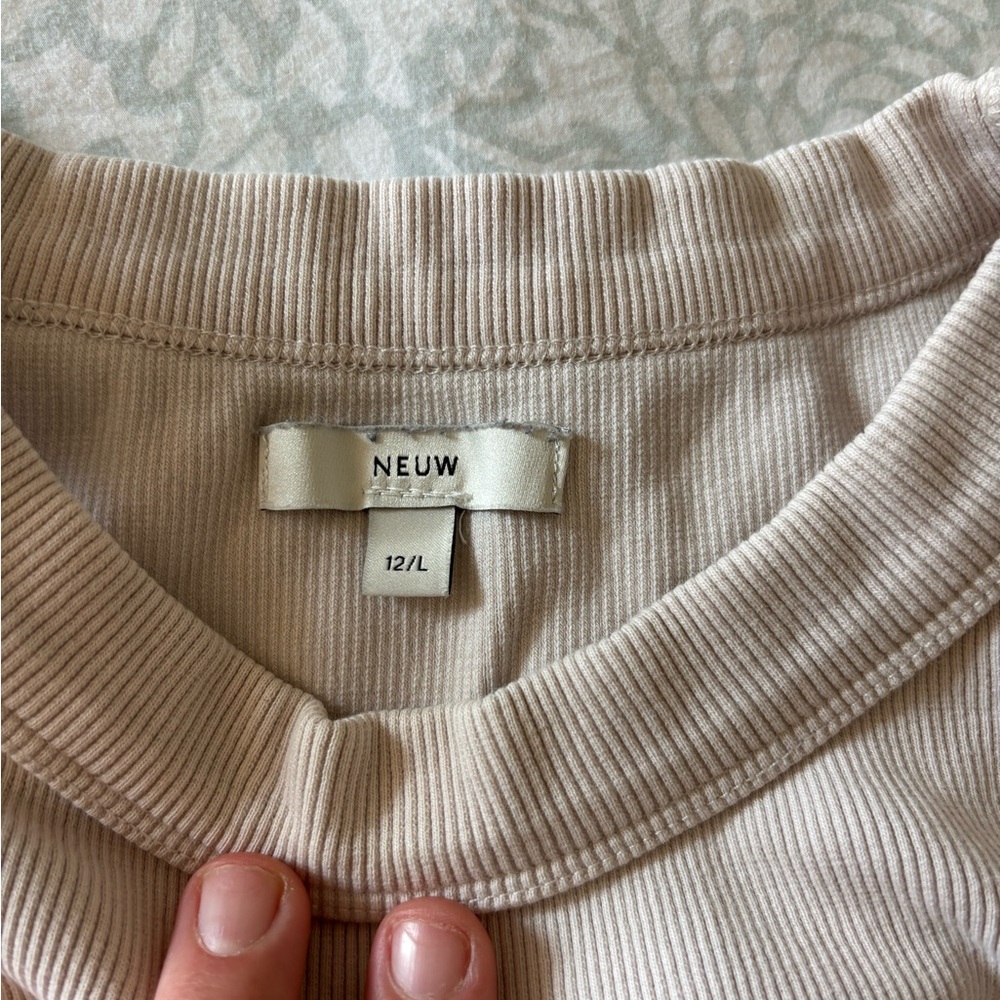 Neuw Light Beige Ribbed Top - Picture 3 of 3